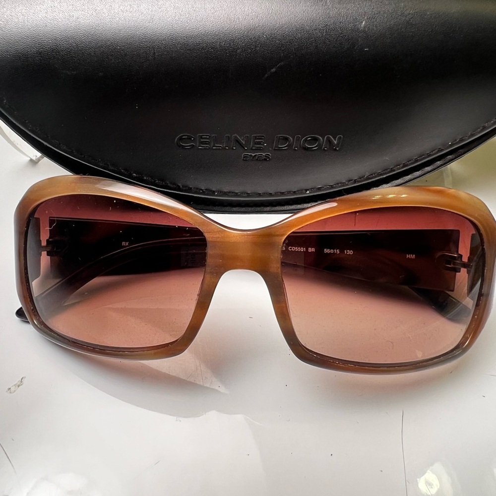 Celine Dion Preowned women’s brown sunglasses and case - Picture 6 of 16